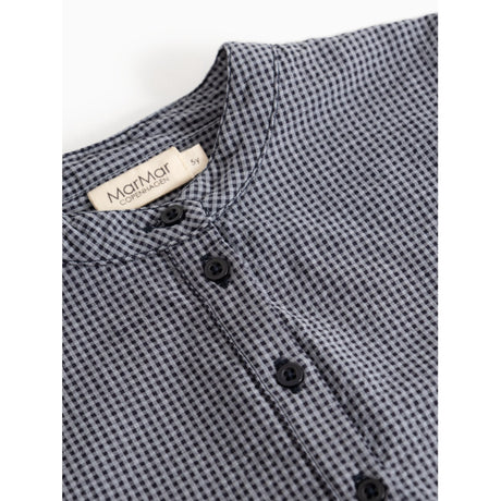 MarMar Cotton Seersucker Pigeon Blue Check Tokyo Skjorta