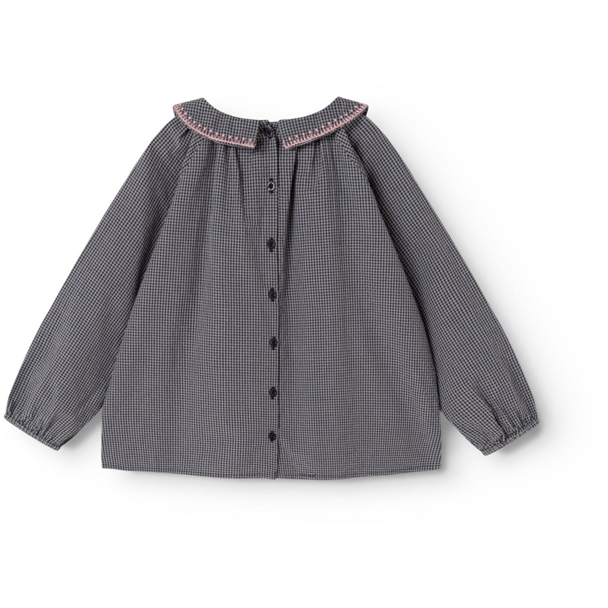 MarMar Cotton Seersucker Pigeon Blue Check Tully Blus