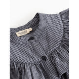 MarMar Cotton Seersucker Pigeon Blue Check Dalina Klänning