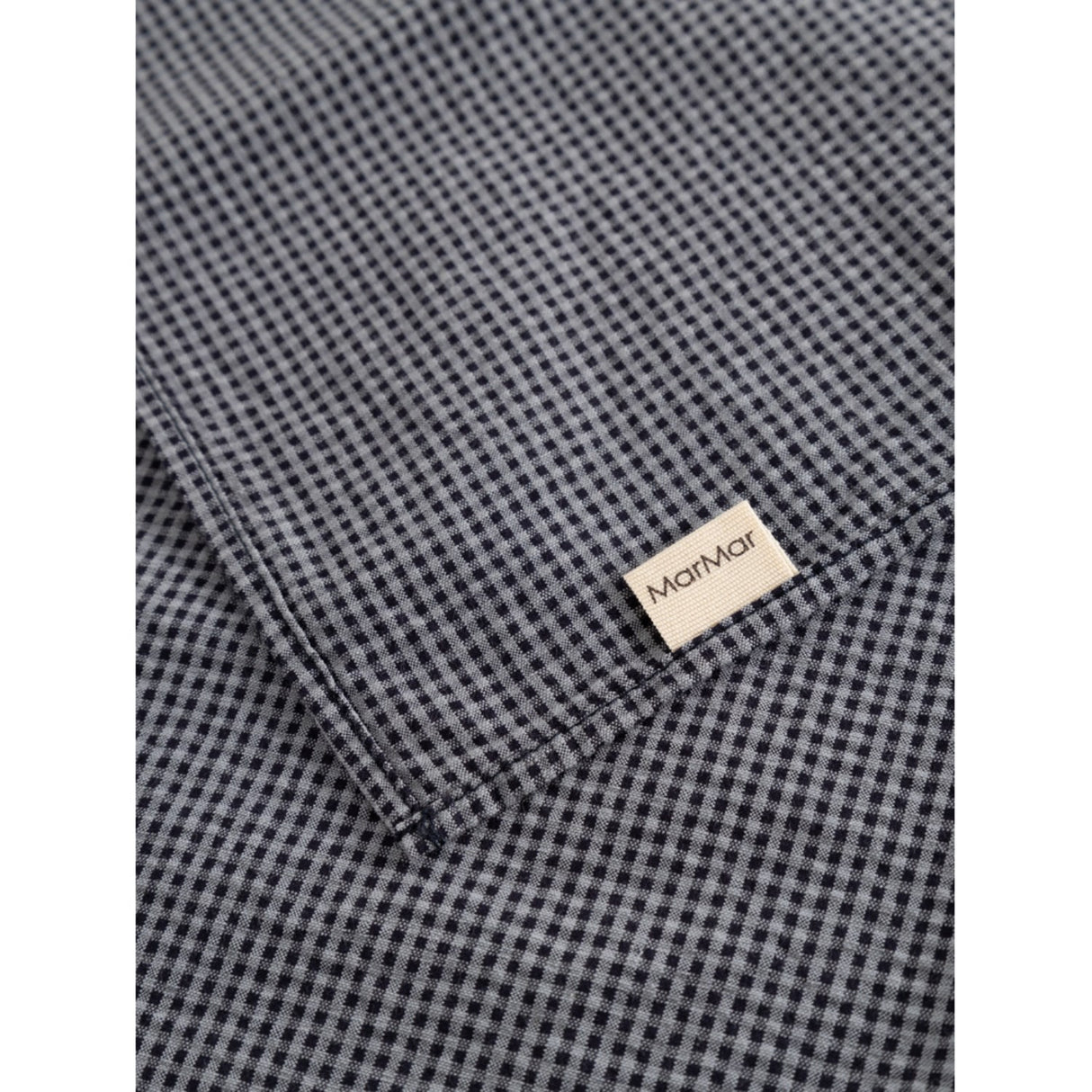MarMar Cotton Seersucker Pigeon Blue Check Airo Halsduk
