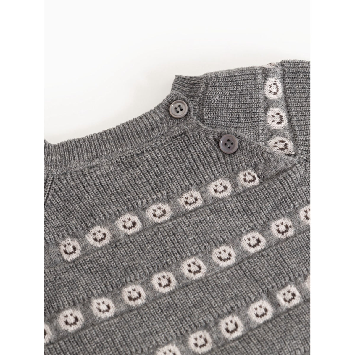 MarMar Light Cotton Wool Pattern Creamy Smiles Torin B Stickad Blus