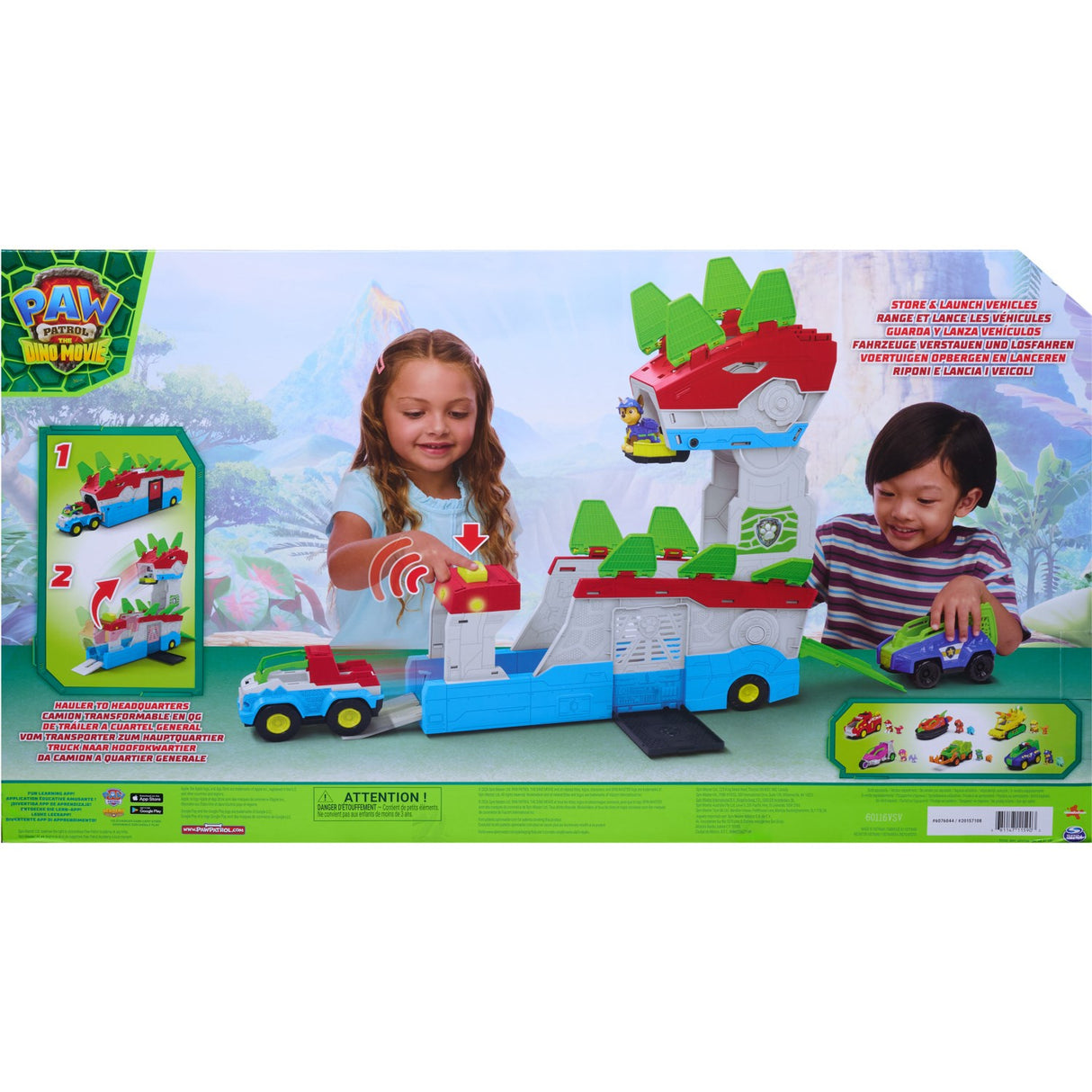 Paw Patrol Movie 3 2i1 Dino Mobil Hovedkvarter