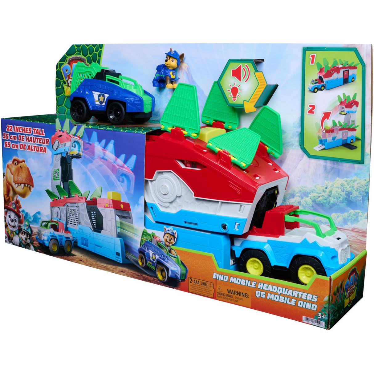Paw Patrol Movie 3 2i1 Dino Mobil Hovedkvarter
