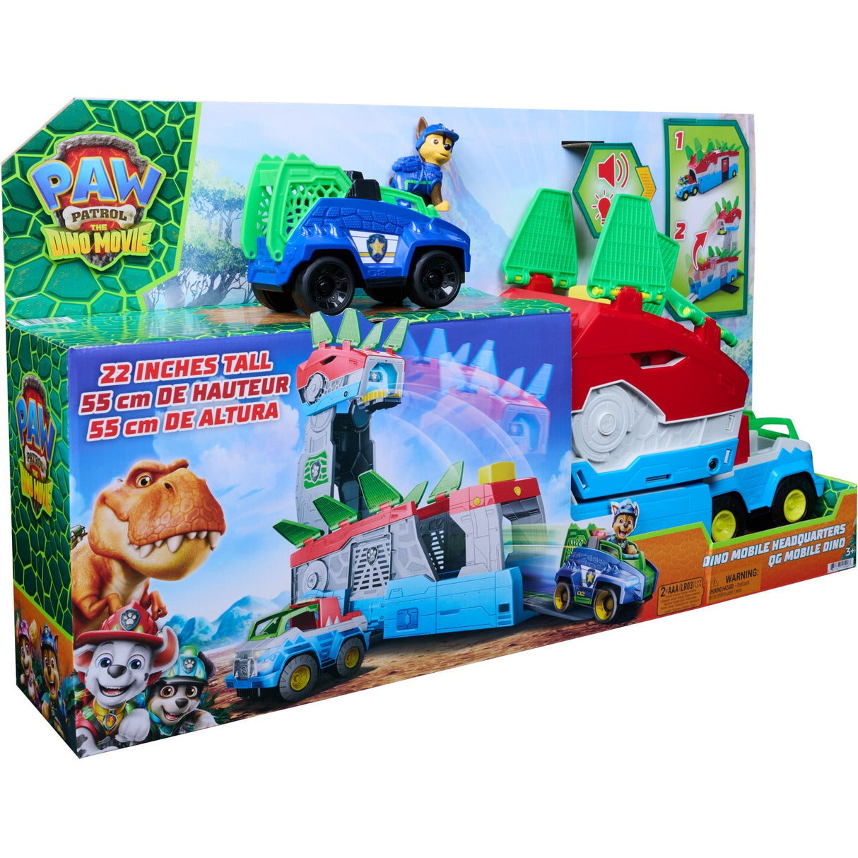 Paw Patrol Movie 3 2i1 Dino Mobil Hovedkvarter
