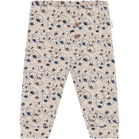 Minymo Beige Melange Byxor Aop
