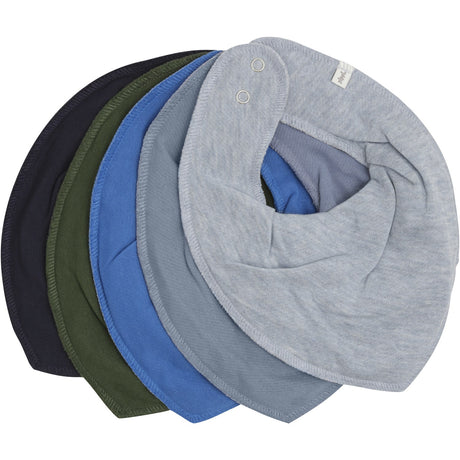 Pippi Blue Bandana Haklapp - Solid  (5-Pack)