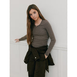 Sofie Schnoor Brown Striped Petriciasy T-Shirt Long Sleeve