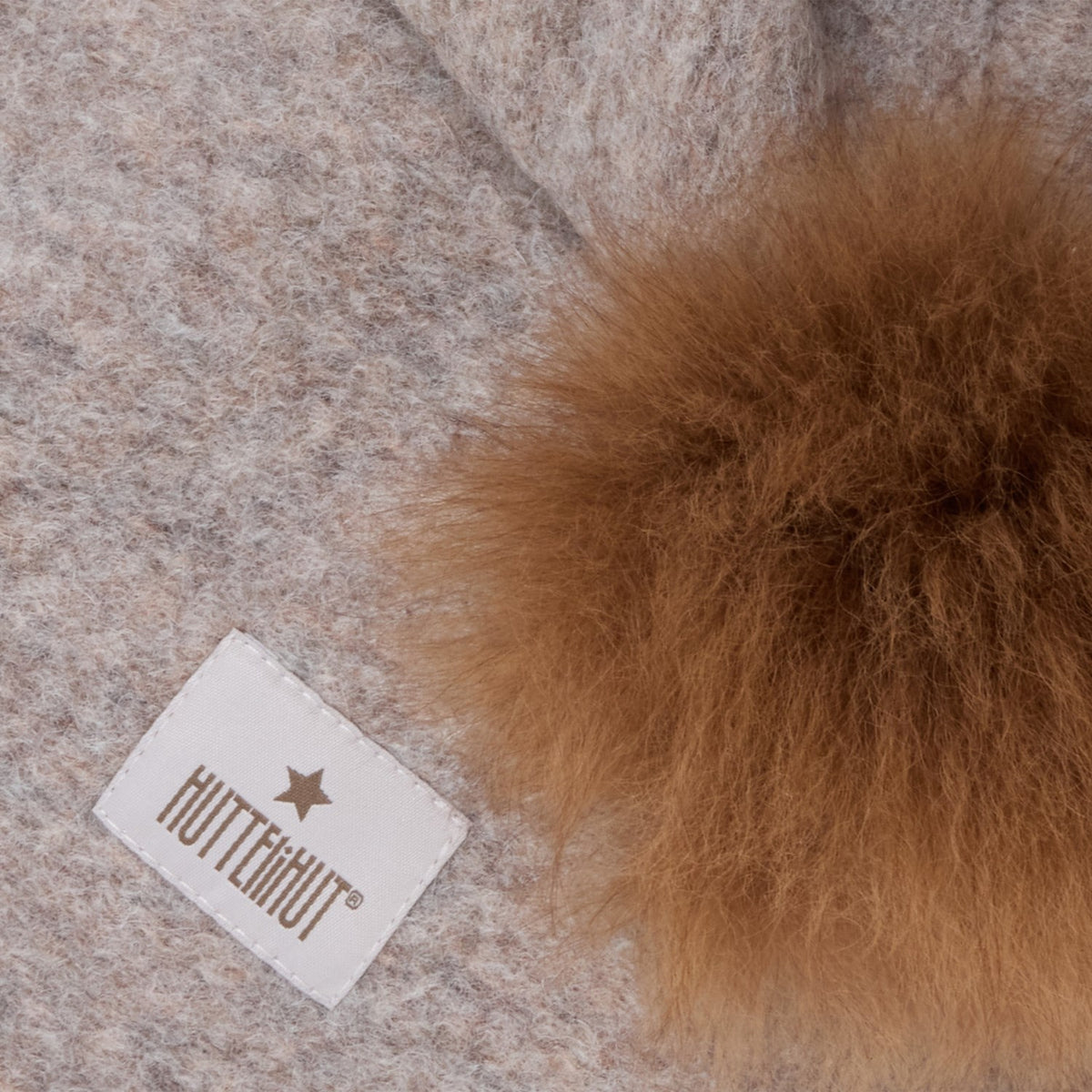 Huttelihut Camel Melange Elefanthatt Ull Alpaca Pompoms