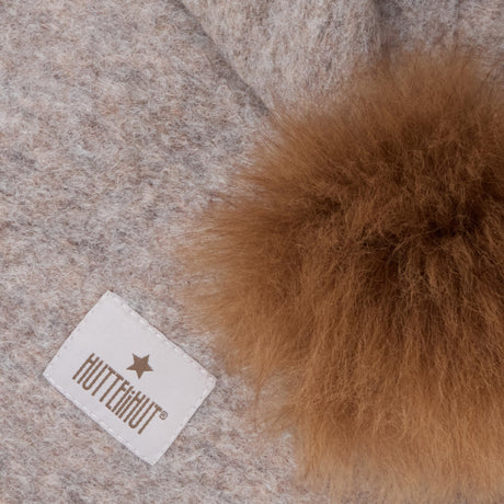 Huttelihut Camel Melange Elefanthatt Ull Alpaca Pompoms