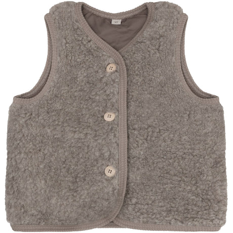 Huttelihut Camel Melange Väst Ull Nallebjörn M/ Lining
