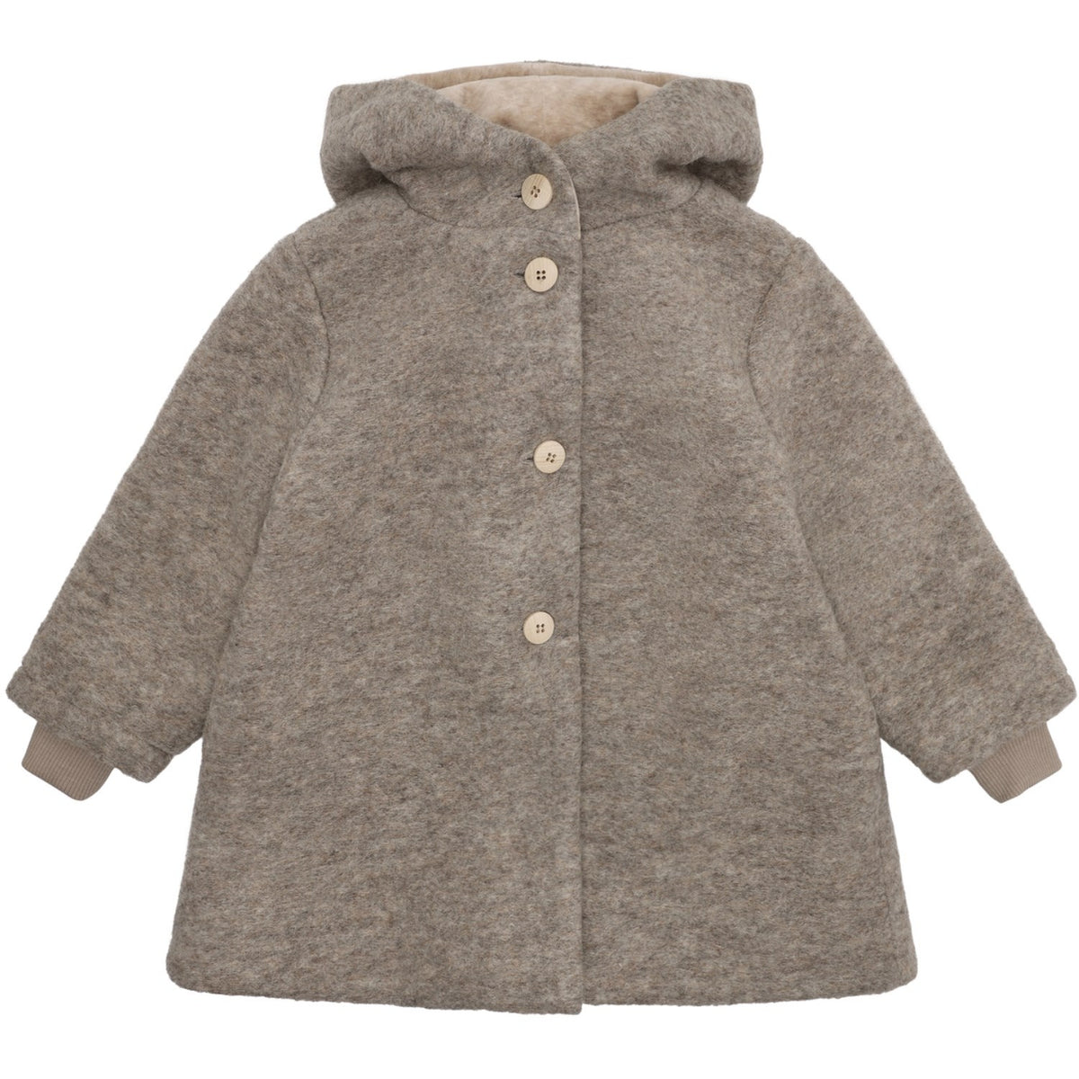 Huttelihut Camel Melange Täcka Huva Ull M/ Lining
