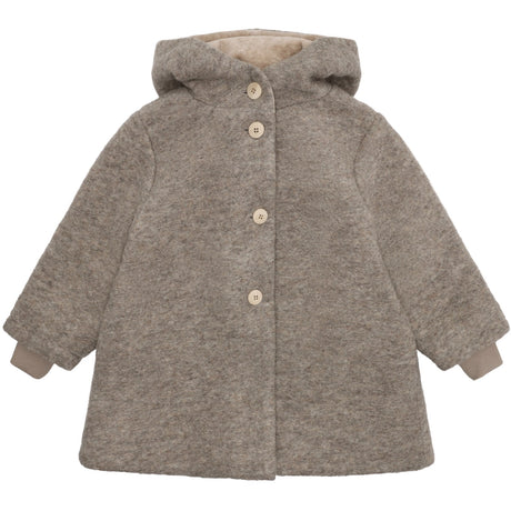 Huttelihut Camel Melange Täcka Huva Ull M/ Lining