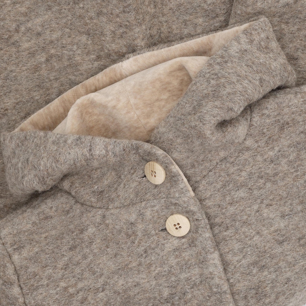 Huttelihut Camel Melange Täcka Huva Ull M/ Lining