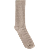Huttelihut Camel Melange Ull Rib Strumpor 2-Pack