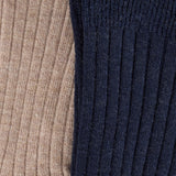 Huttelihut Dark Navy Ull Rib Strumpor 2-Pack