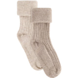 Huttelihut Camel Melange Ull Rib Strumpor 2-Pack