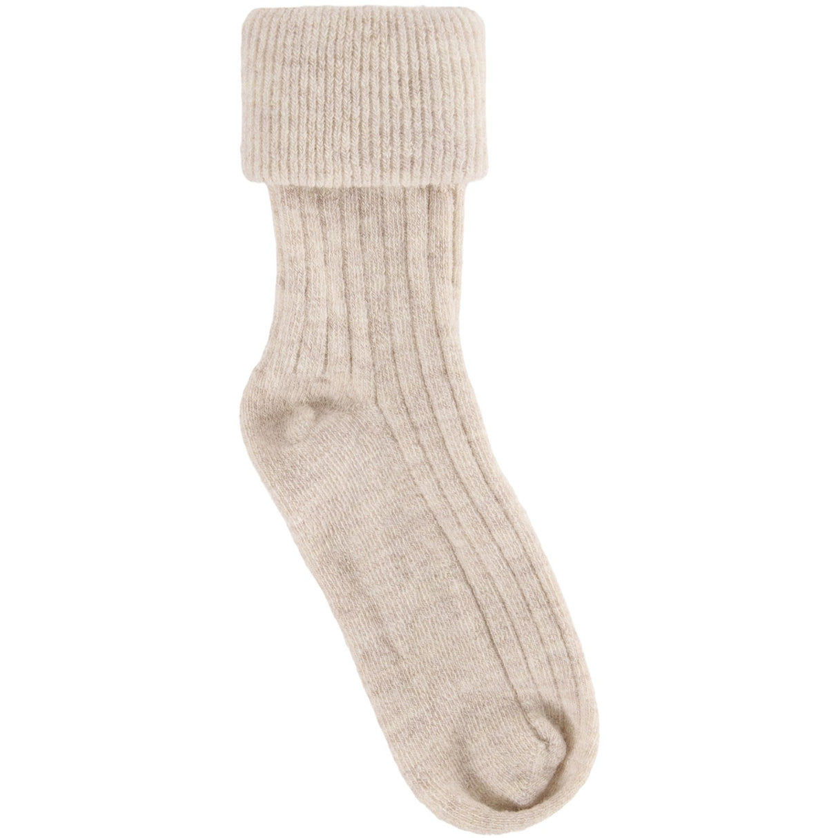 Huttelihut Camel Melange Ull Rib Strumpor 2-Pack