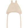 Huttelihut Off-White Bonnet Ears Alpaca Ull Stickad