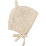 Huttelihut Off-White Bonnet Ears Alpaca Ull Stickad