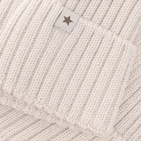 Huttelihut Sand Melange Beanie Ull Stickad