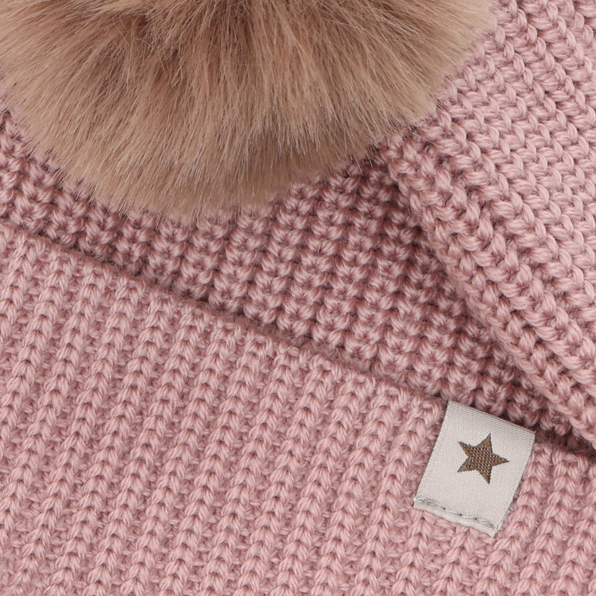 Huttelihut Woodrose Beanie Ull Stickad Pompoms