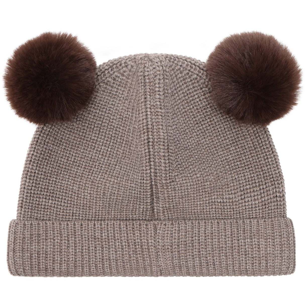 Huttelihut Cinder Melange Beanie Ull Stickad Pompoms