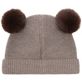 Huttelihut Cinder Melange Beanie Ull Stickad Pompoms