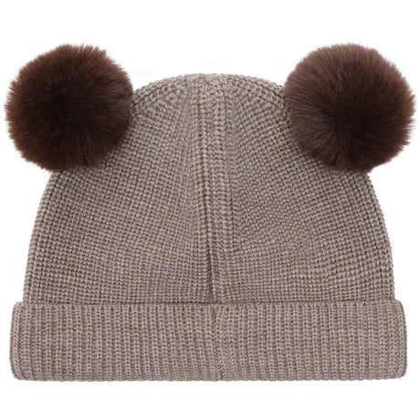 Huttelihut Cinder Melange Beanie Ull Stickad Pompoms