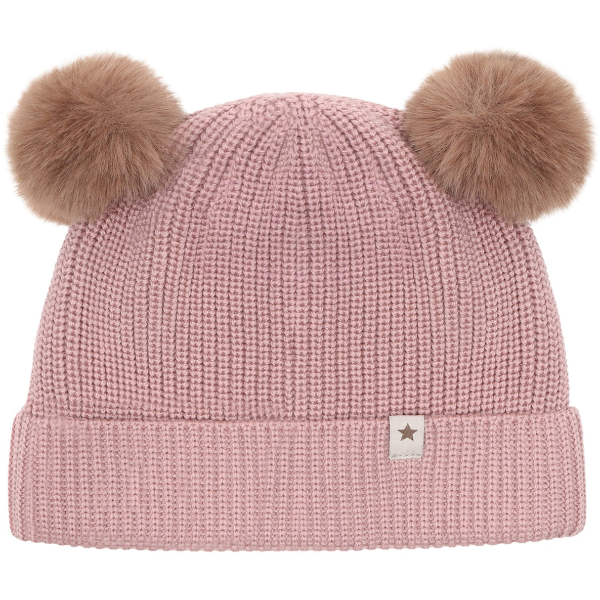 Huttelihut Woodrose Beanie Ull Stickad Pompoms
