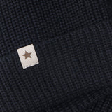 Huttelihut Dark Navy Beanie Ull Stickad Pompoms