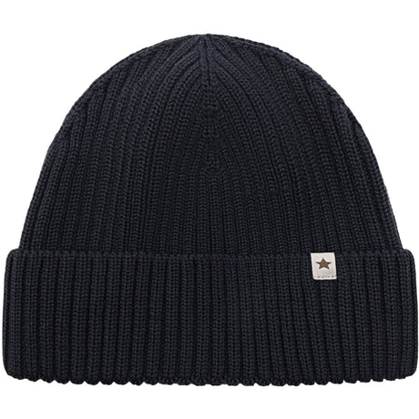 Huttelihut Dark Navy Beanie Ull Stickad
