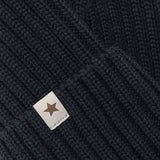 Huttelihut Dark Navy Beanie Ull Stickad