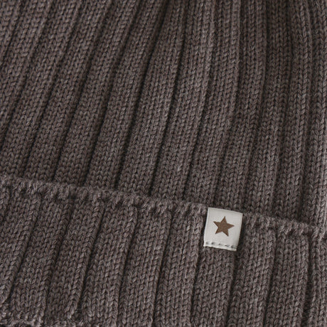 Huttelihut Brown Melange Mössa Stickad Alpaca Pompom