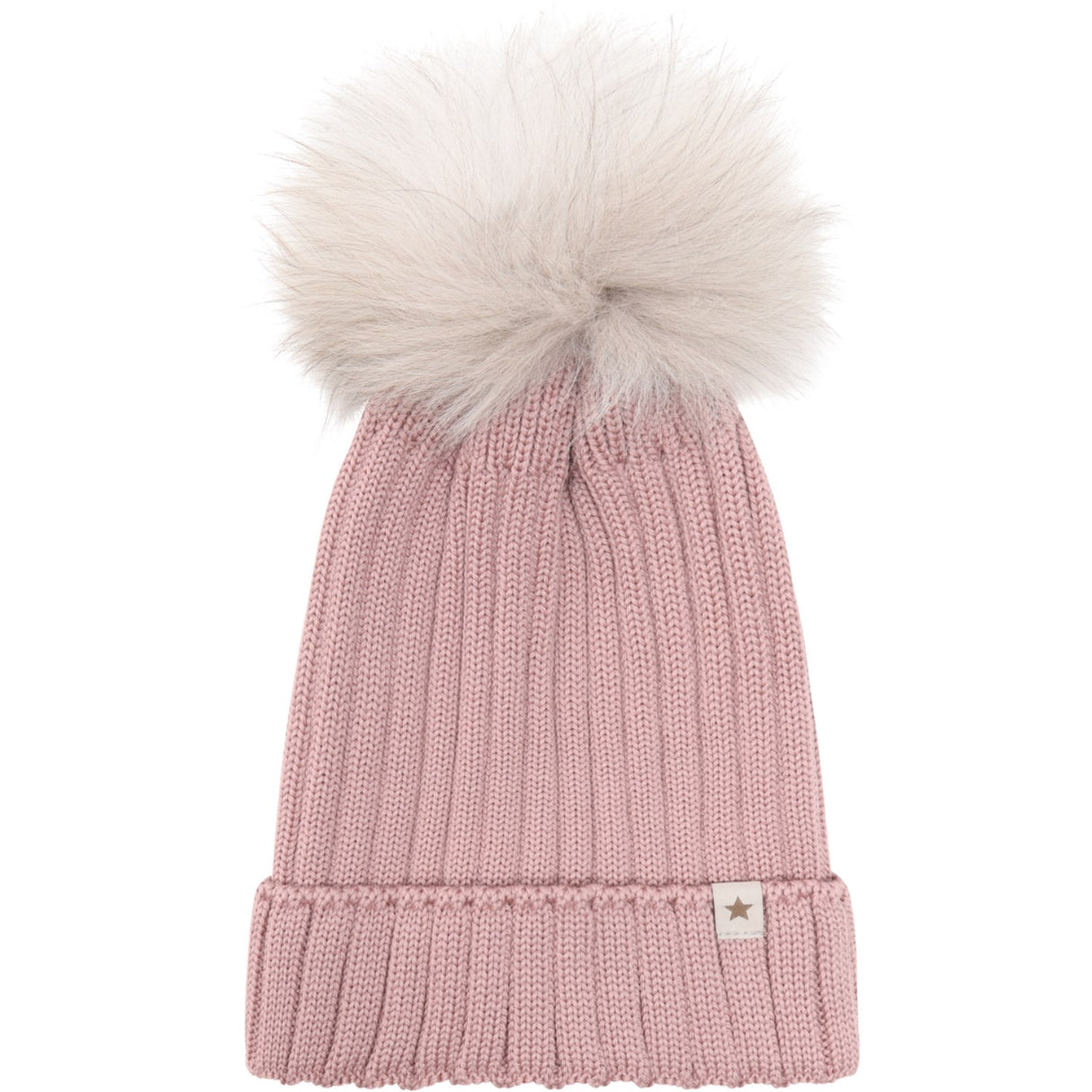 Huttelihut Woodrose Mössa Stickad Alpaca Pompom