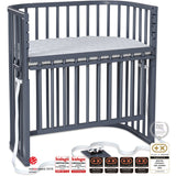 babybay® Grey Varnished Boxspring Comfort Plus Co-sleeper