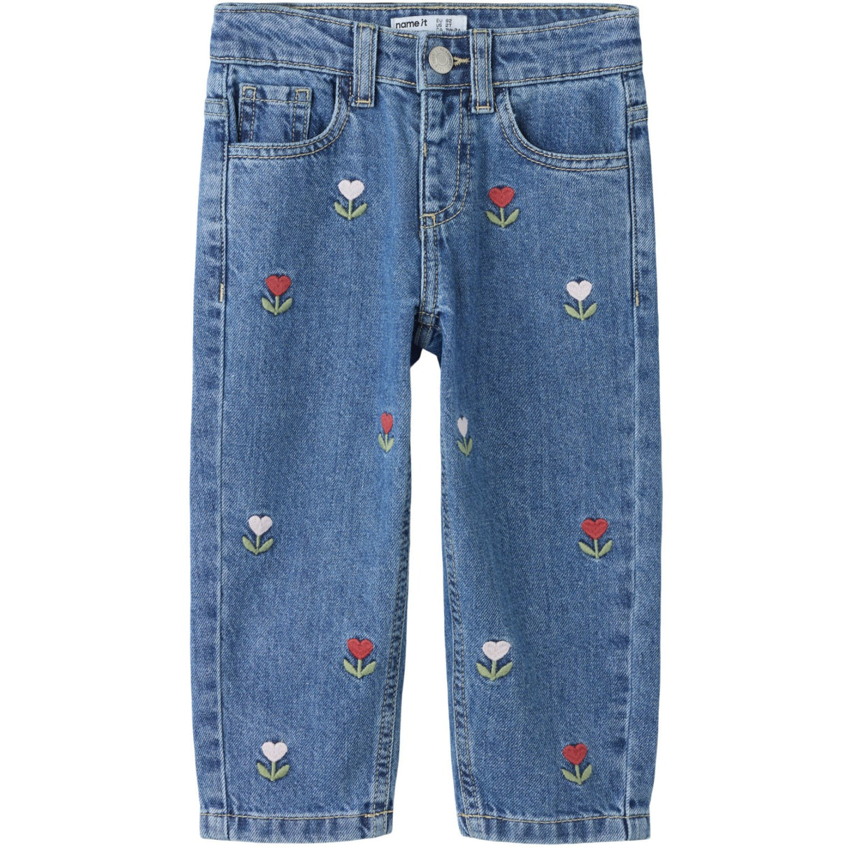 Name It Medium Blue Denim Embroided Nmfbella Mamma Dnm Emb Jeans 5526-Bp