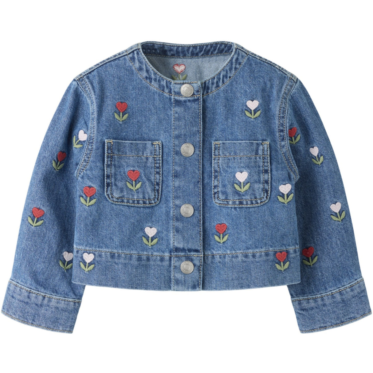 Name It Medium Blue Denim Embroided Nmfmalo Dnm Emb Jacka 5526-Bp