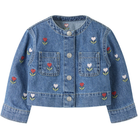 Name It Medium Blue Denim Embroided Nmfmalo Dnm Emb Jacka 5526-Bp