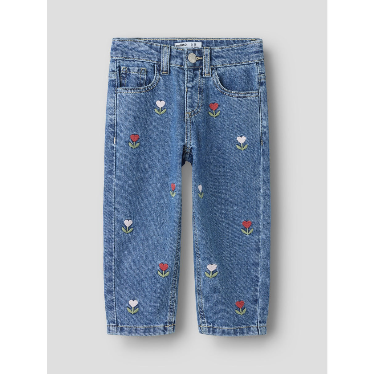 Name It Medium Blue Denim Embroided Nmfbella Mamma Dnm Emb Jeans 5526-Bp