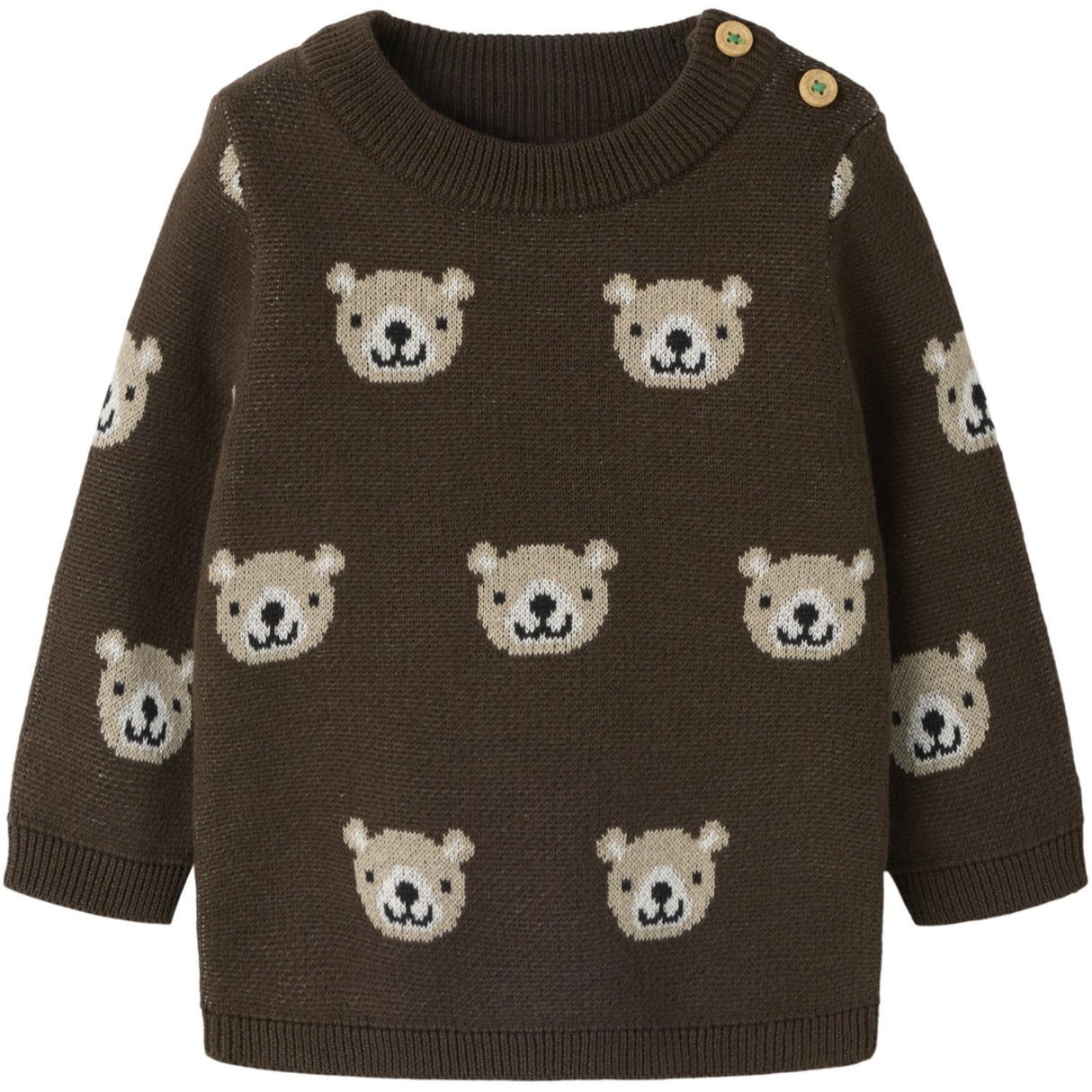 Name It Chocolate Brown Nbmneil Ls Stickad Topp