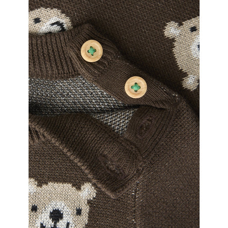 Name It Chocolate Brown Nbmneil Ls Stickad Topp