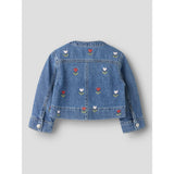 Name It Medium Blue Denim Embroided Nmfmalo Dnm Emb Jacka 5526-Bp