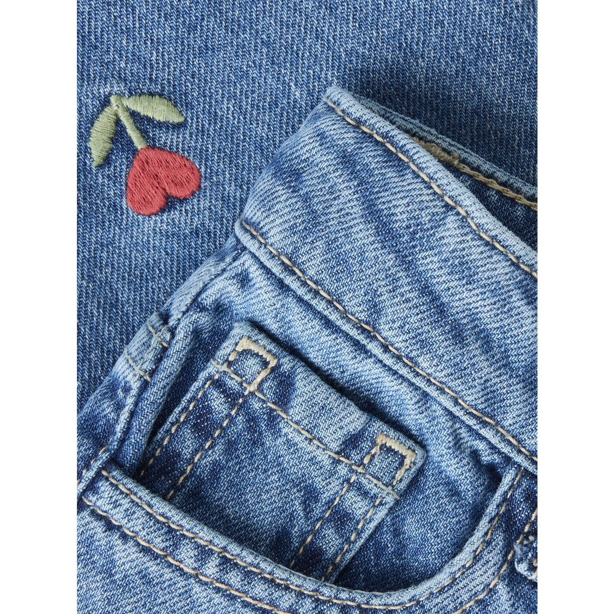 Name It Medium Blue Denim Embroided Nmfbella Mamma Dnm Emb Jeans 5526-Bp