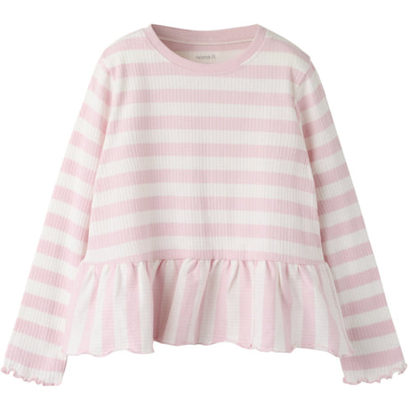 Name It Parfait Pink Cloud Dancer Nmfnilje Ls Peplum Topp