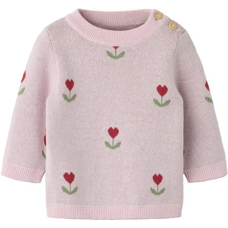 Name It Parfait Pink Nbfnela Ls Stickad Topp