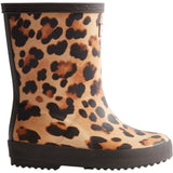 Hunter Leopard Print/Chocolate Brown Kids First Leopard Print Stövlar