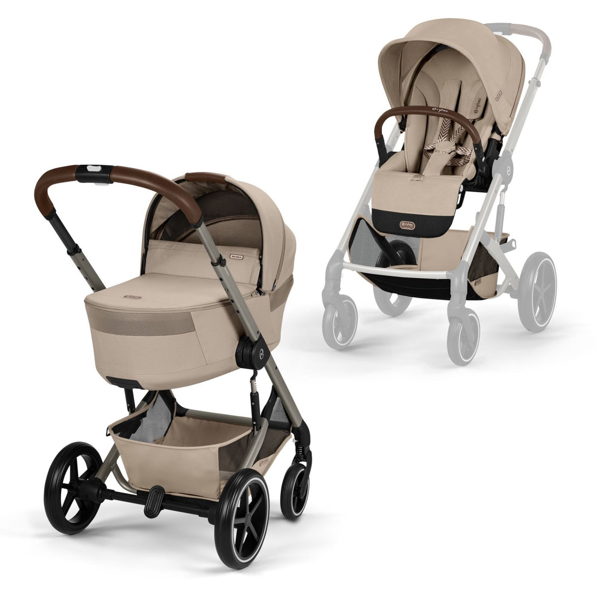 Cybex Almond Beige Balios S Lux Tpe Inklusiv Foldbar Cot