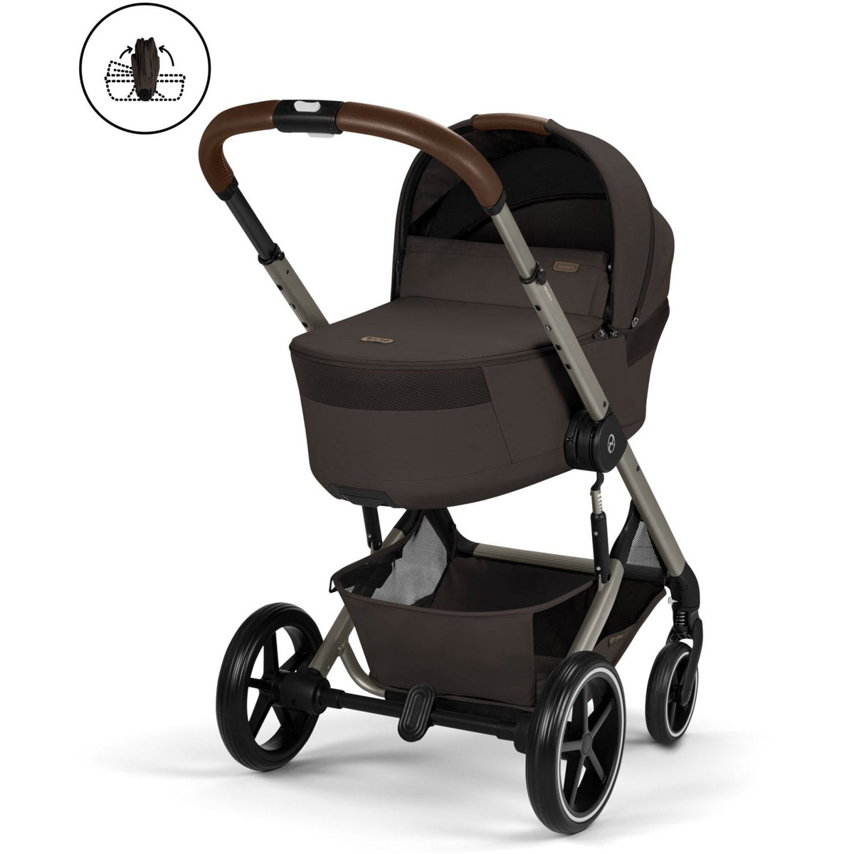 Cybex Chocolate Brown Balios S Lux Tpe Inklusiv Foldbar Cot
