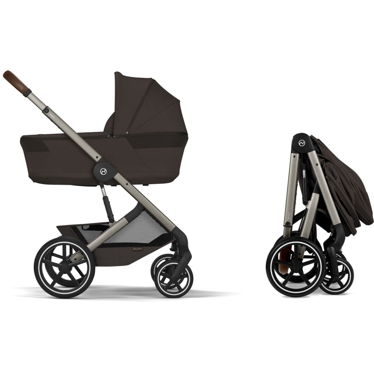 Cybex Chocolate Brown Balios S Lux Tpe Inklusiv Foldbar Cot