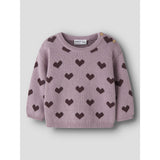 Name It Mauve Shadows Hearts In Catawba Grape Nbfoana Ls Stickad Låda